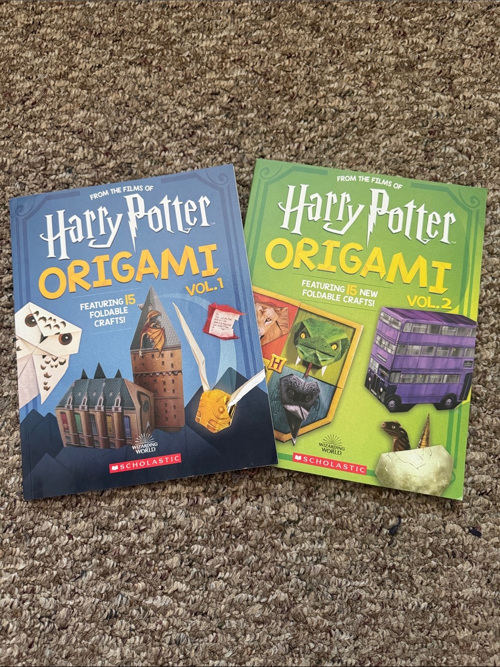 Scholastic Harry Potter Origami Vol.1 & Vol.2 - Blue and Green Covers